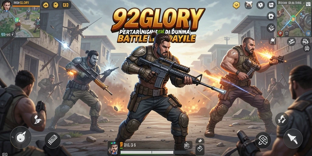 Gameplay intens di 92GLORY dengan pertarungan seru antar pemain.
