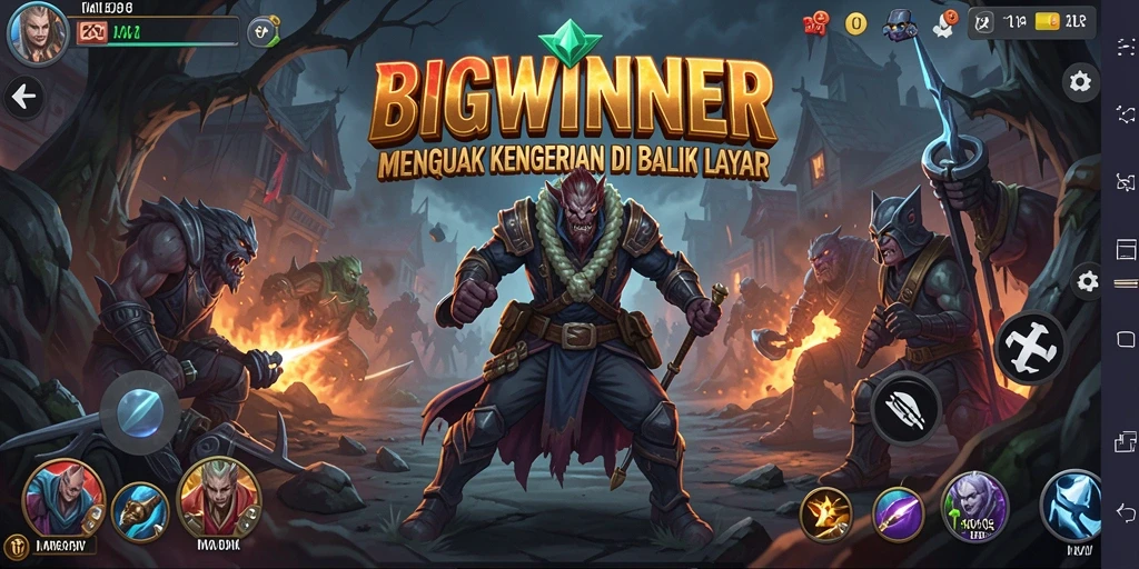 Tampilan gameplay BIGWINNER yang menakutkan dan mendebarkan.