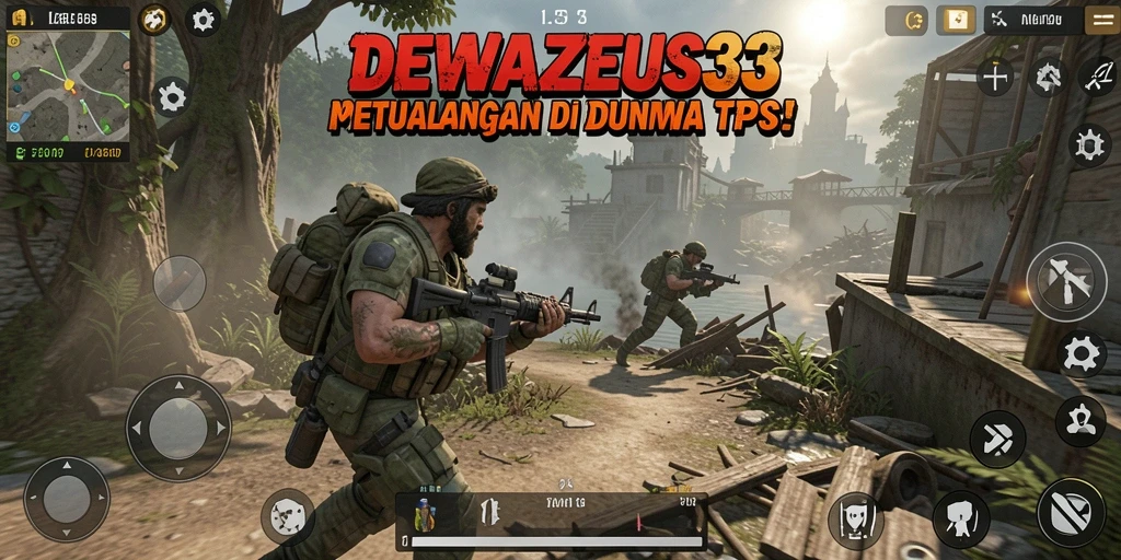 Screenshot DEWAZEUS33 menampilkan intensitas gameplay TPS yang mendebarkan.