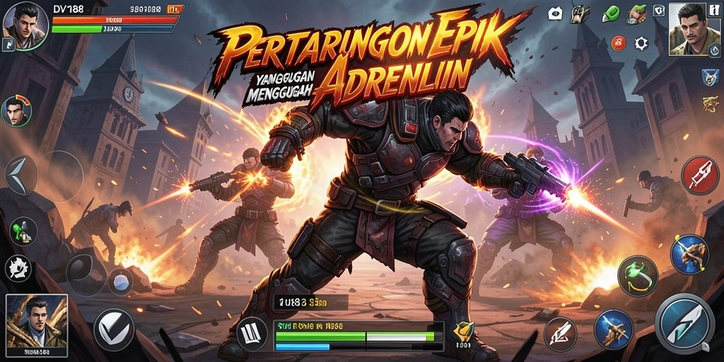 Gameplay Fighting yang menegangkan dengan grafis mengesankan.