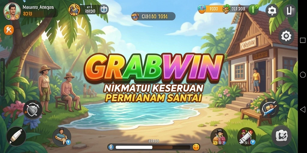 Tangkapan layar gameplay GRABWIN, menunjukkan keseruan permainan santai.