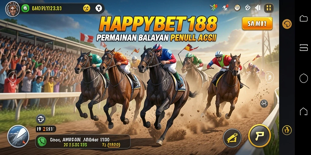 Tampilan gameplay balapan yang seru dan mendebarkan.