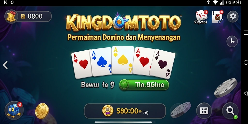 Screenshot KINGDOMTOTO menampilkan gameplay domino yang penuh aksi.