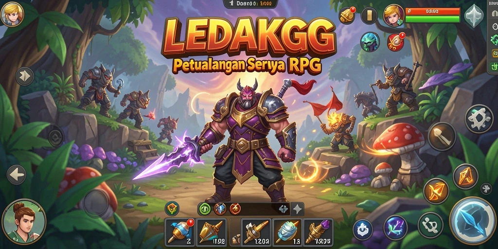 Tangkapan layar menunjukkan momen seru dalam petualangan RPG LEDAKGG.