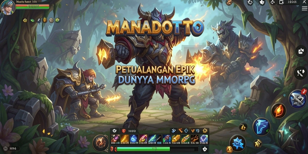 Screenshot gameplay MANADOTOTO menampilkan aksi seru dalam pertarungan MMORPG.