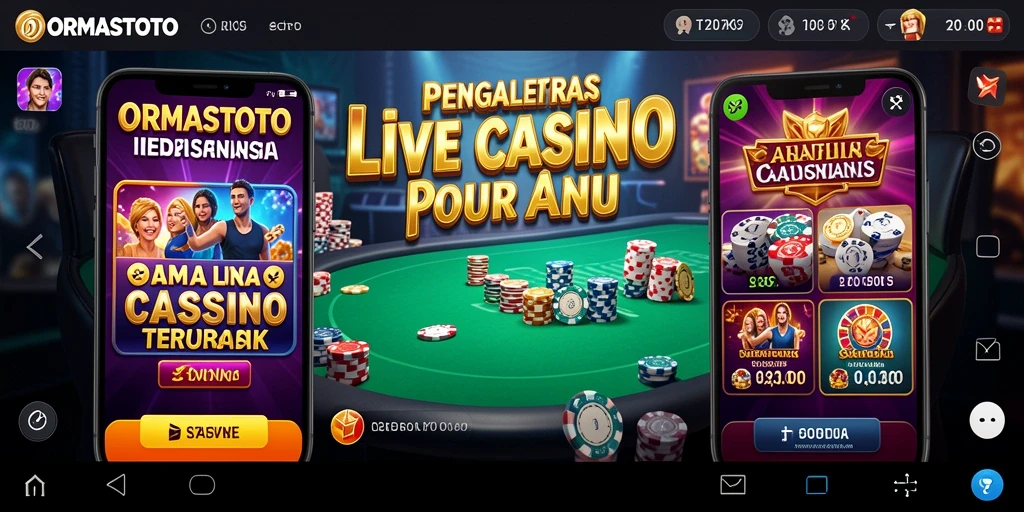 Screenshot gameplay Live Casino di ORMASTOTO menunjukkan keseruan bermain dengan dealer langsung.
