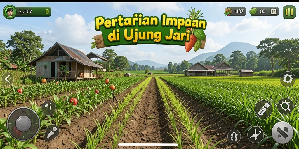 Tampilan grafik menarik dalam gameplay pertanian SD107.