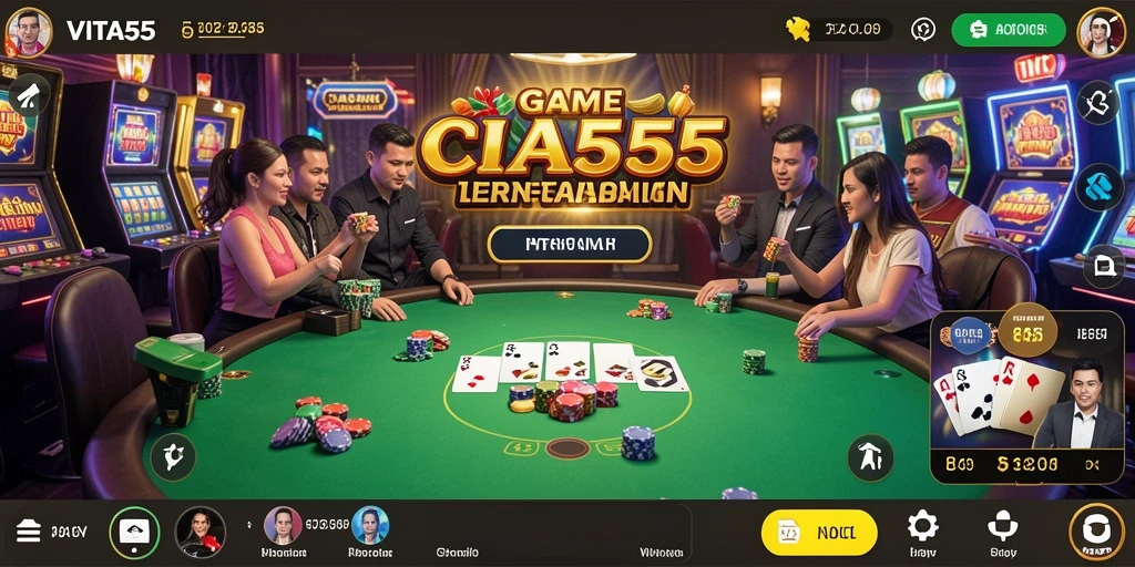 Tampilan gameplay VITA555 dengan dealer live yang energik.
